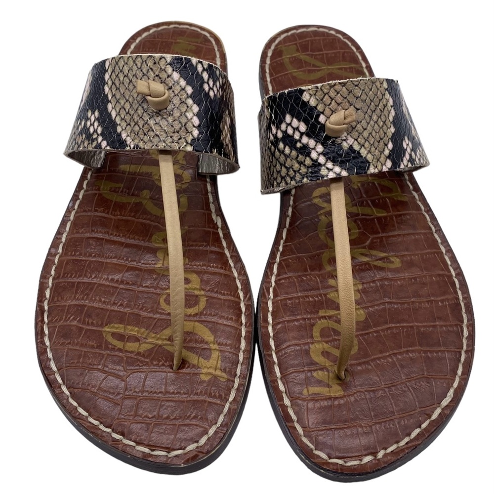 Sam Edelman Womens Shoes Gus Sandals Snake Leather Slip On Thong Casual Size 8 - Picture 4 of 11